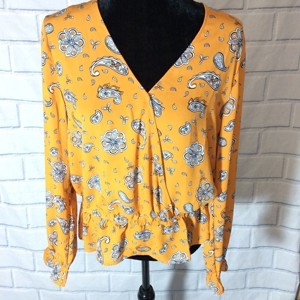 Loft golden yellow paisley Print size small